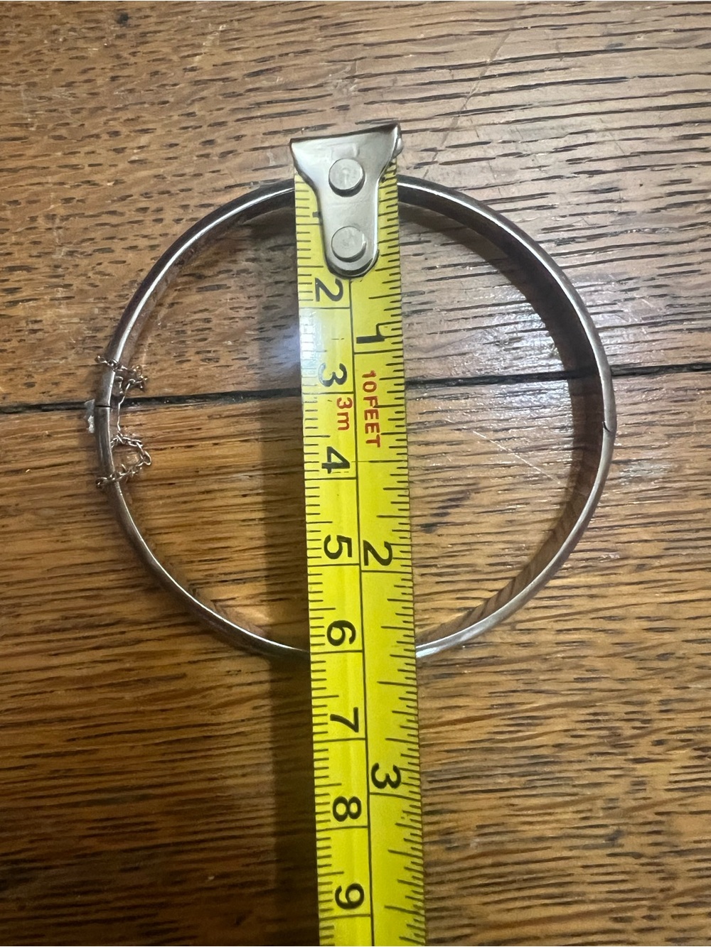 Vintage 925 Sterling Silver Hinged Bangle Bracelet - Picture 9 of 9